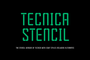 Tecnica Stencil Family: A Bold Typeface for Modern Brands